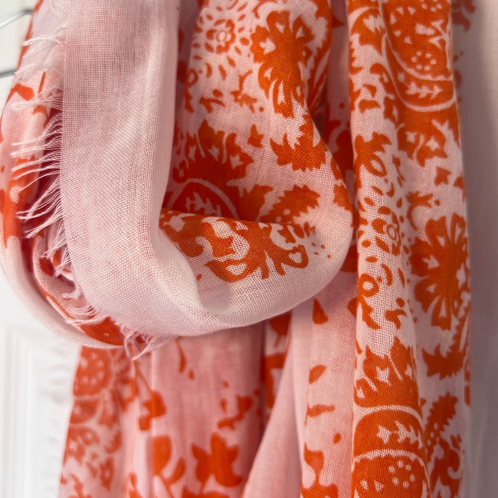 Orange patterned Scarf - Picture 3 of 5